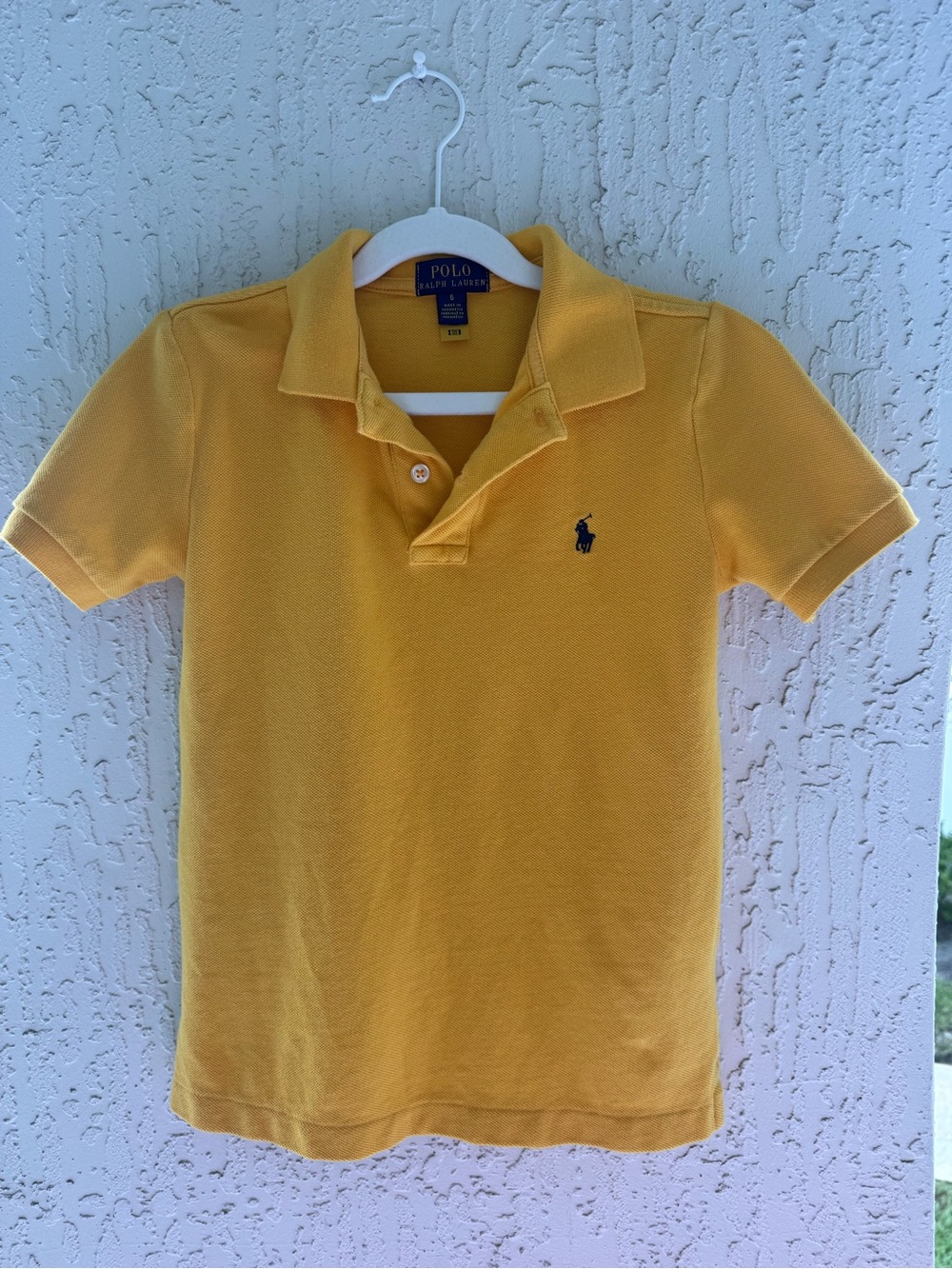 Pre-loved Polo by Ralph Lauren Boys' Yellow Short Sleeve Polo Shirt